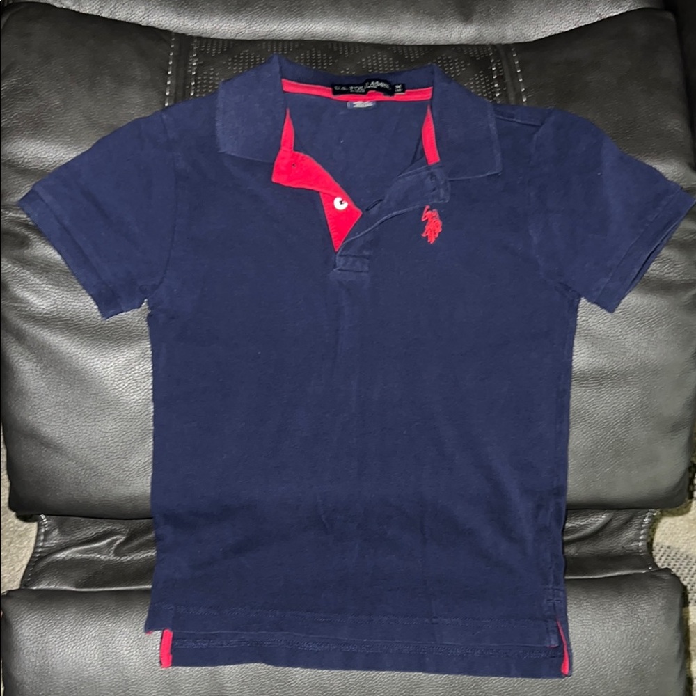 U.S. Polo Assn. Blue and Red Polo Shirt Classic Design